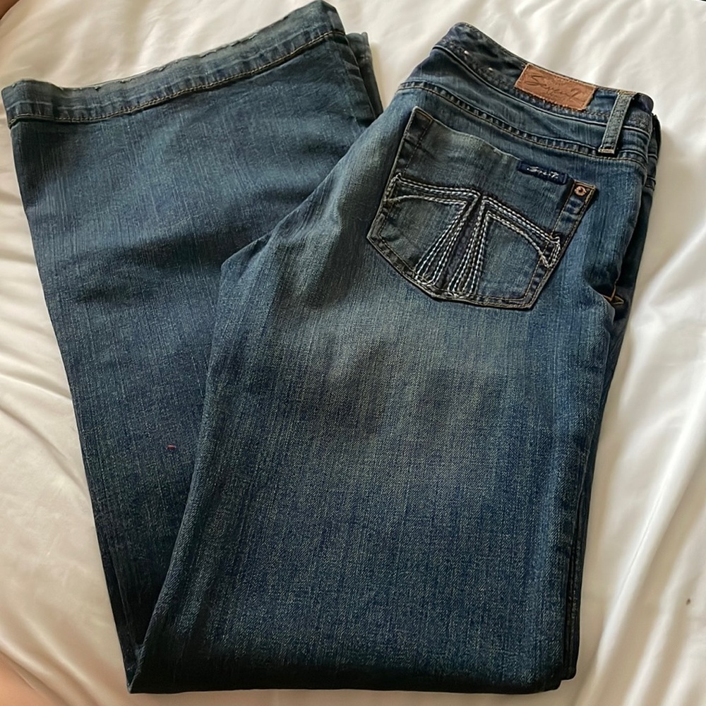 Seven jeans women, dark washed, wide leg